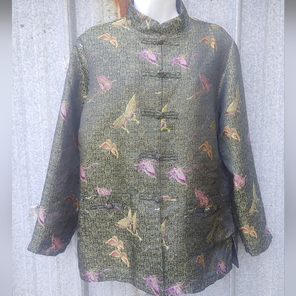 Robert Louis Butterfly Print Jacket Size Medium Vintage
